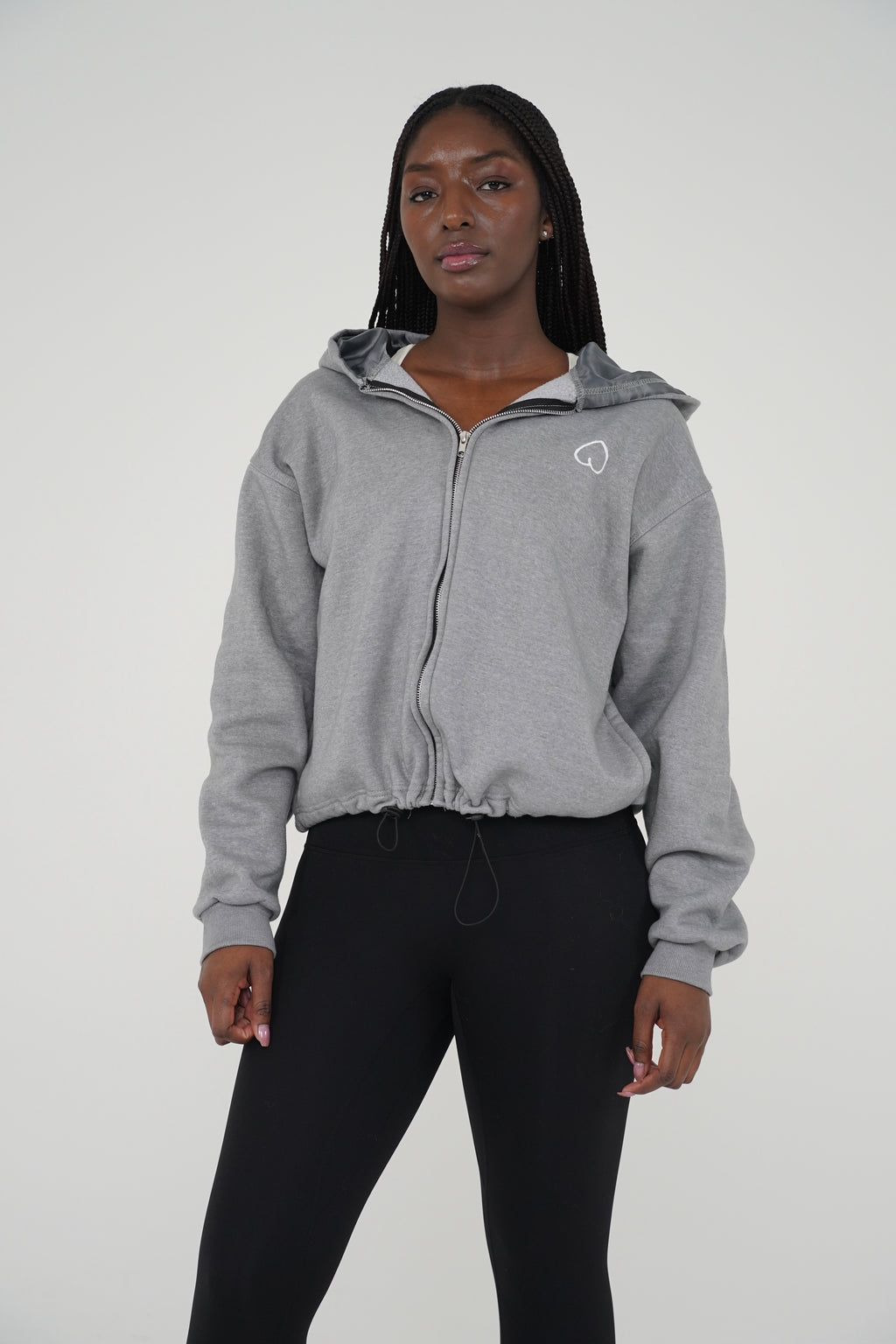 Satin-Lined Oversized Hoodie