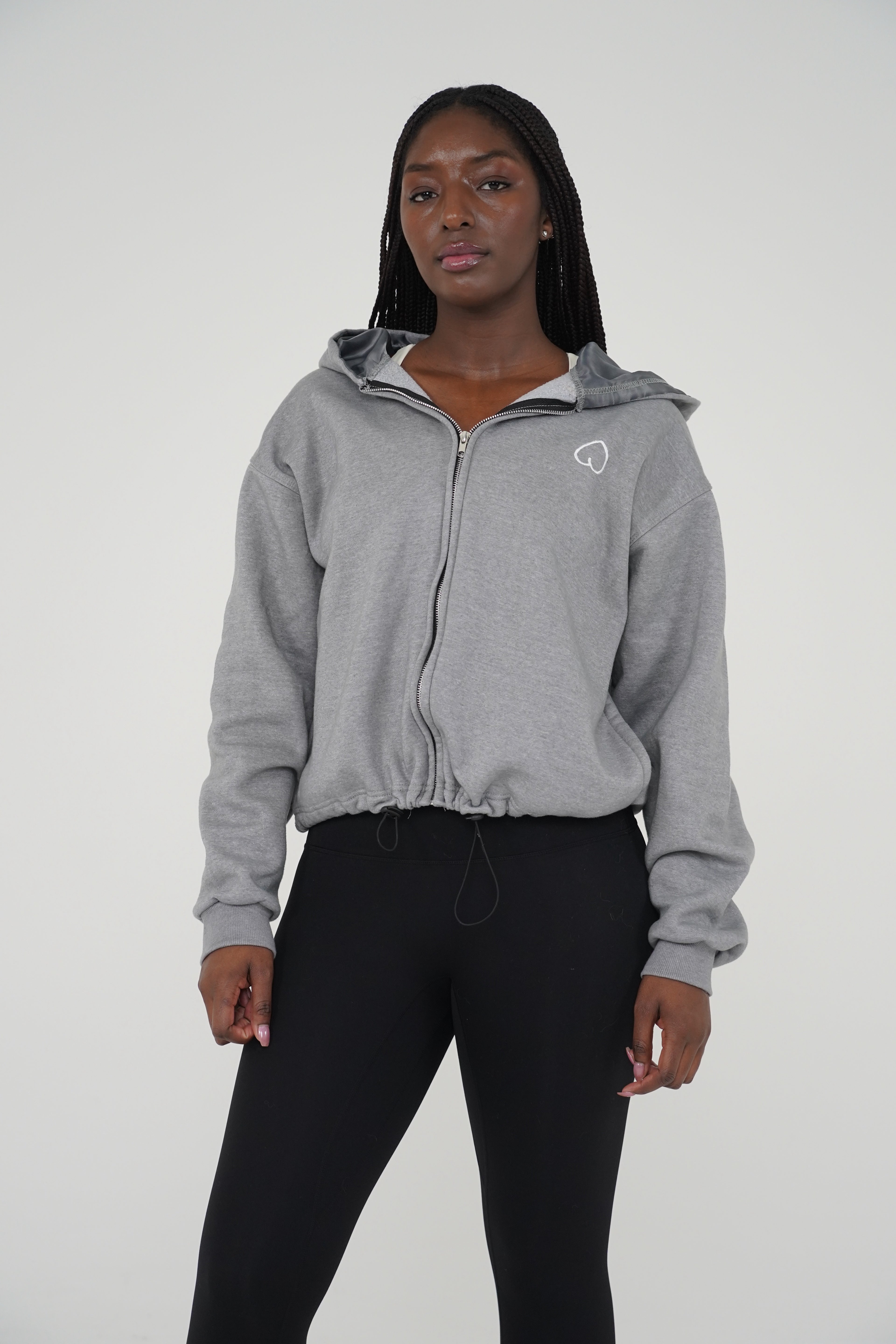 Satin-Lined Oversized Hoodie