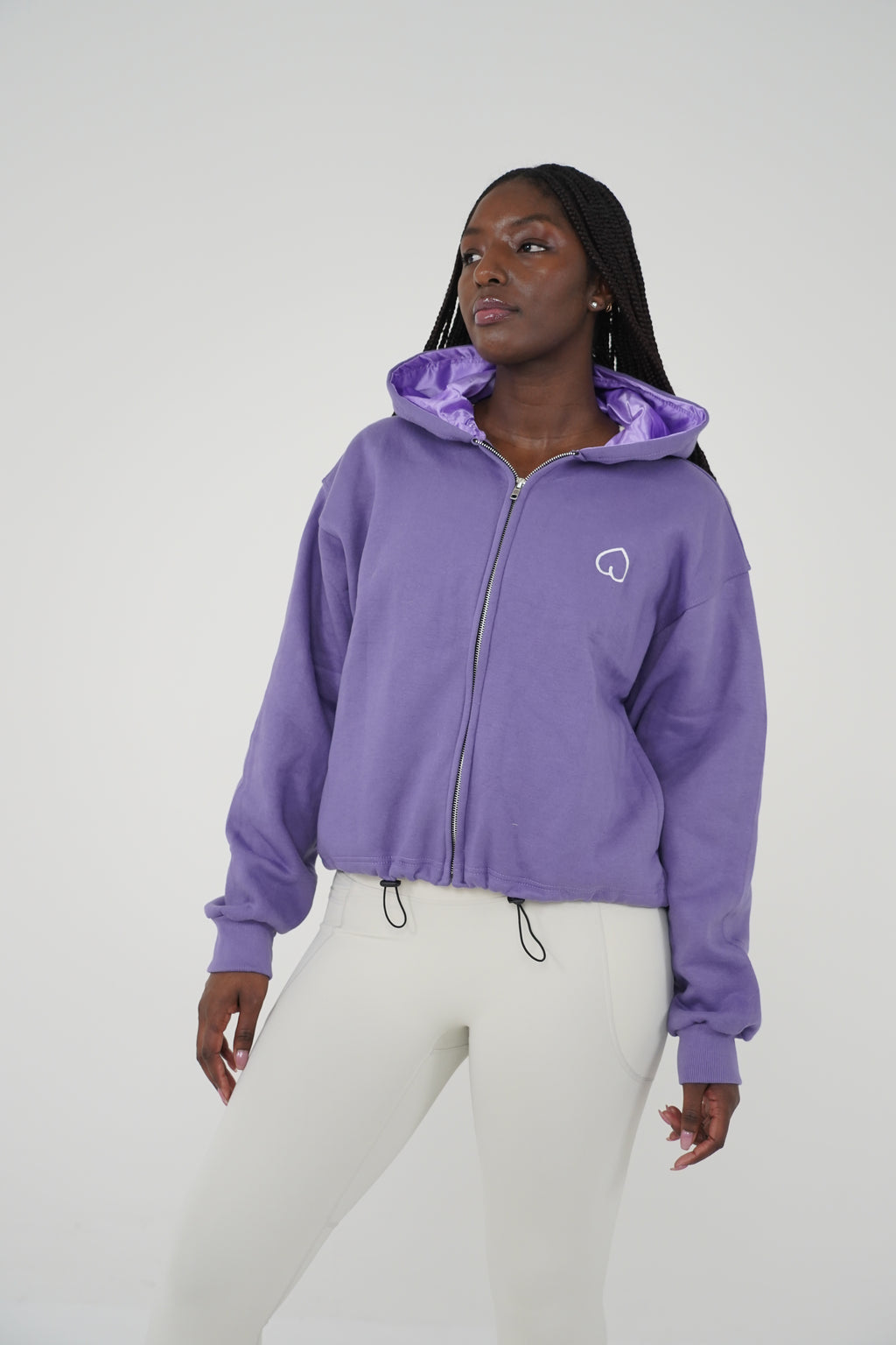Satin-Lined Oversized Hoodie