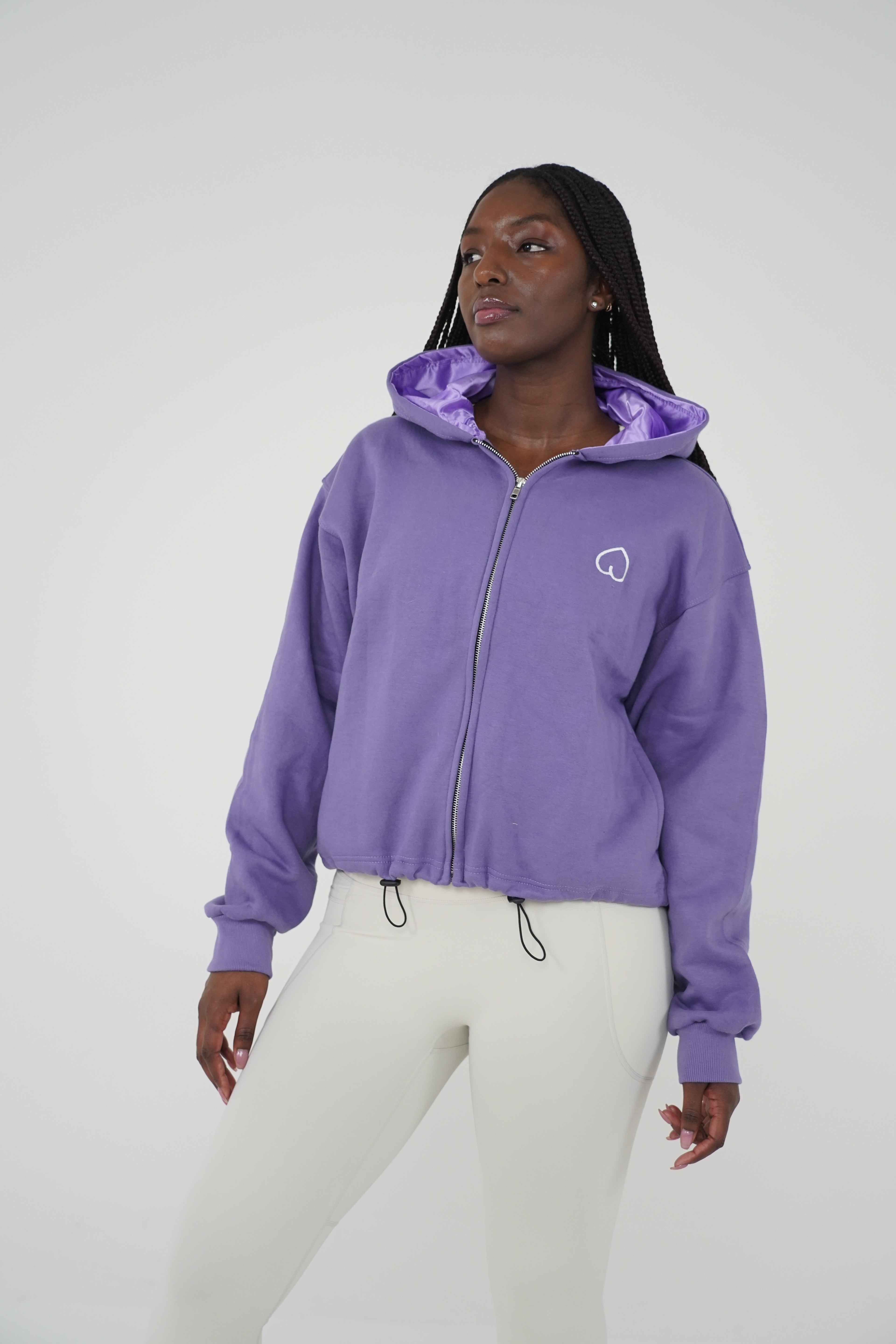 Satin-Lined Oversized Hoodie